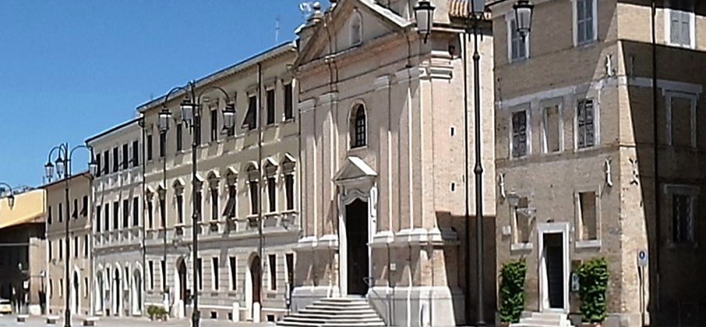 L'auditorium San Rocco in piazza Garibaldi, a Senigallia