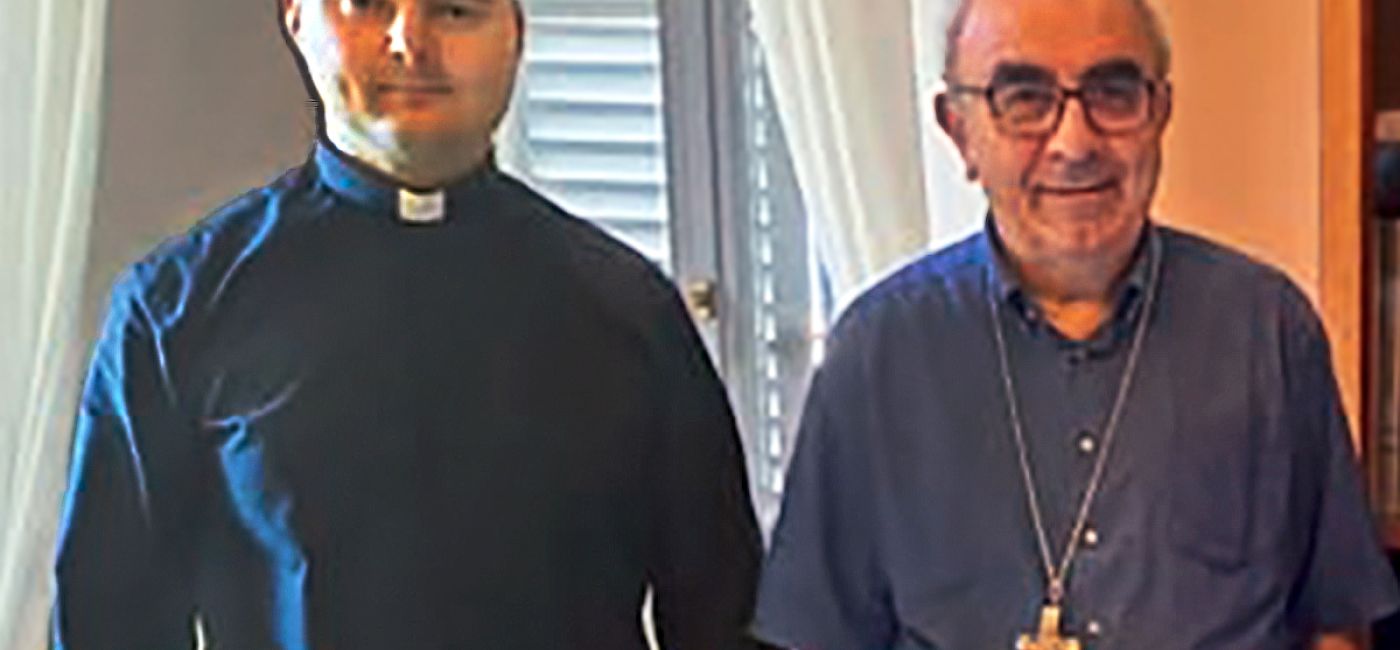 Da sinistra don Pavlo Zavysliak e il vescovo della Diocesi di Senigallia mons. Franco Manenti.