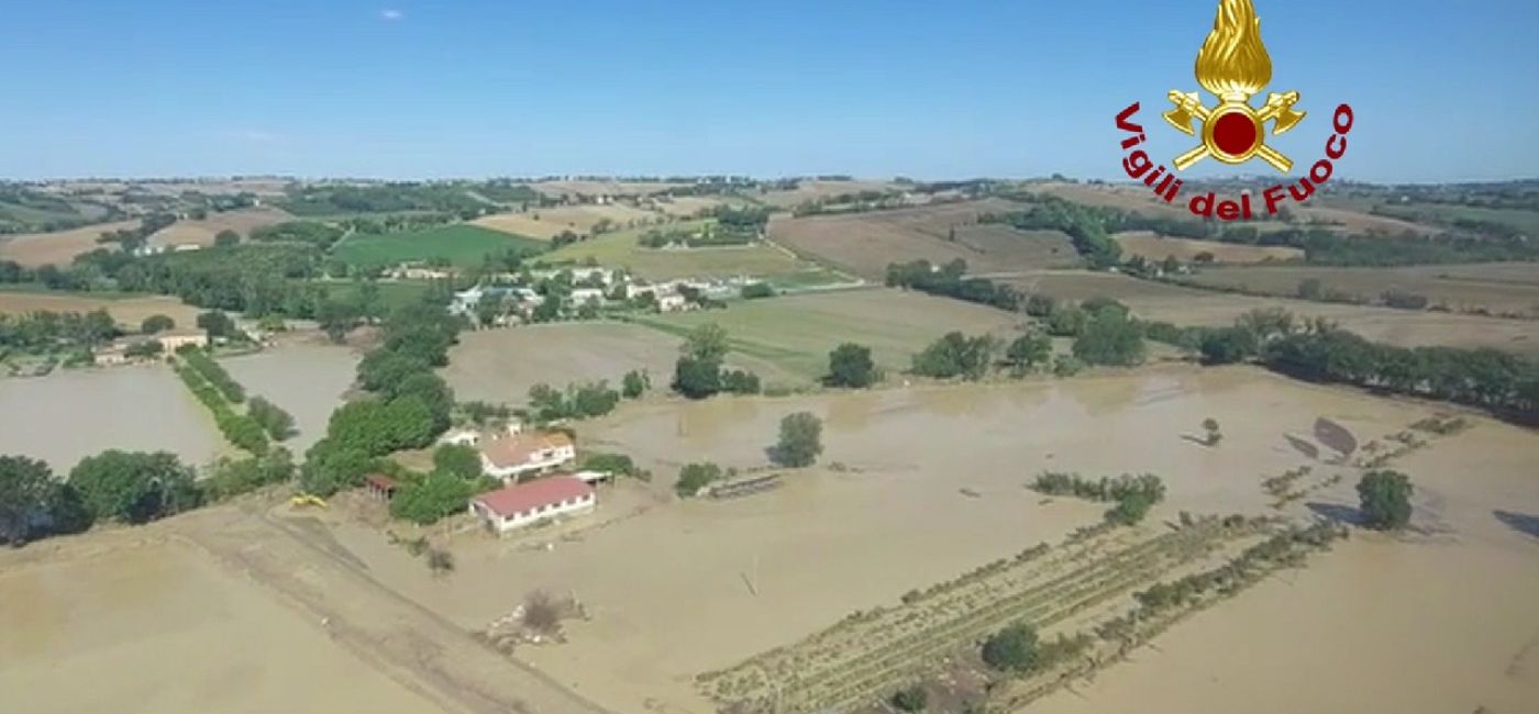 Una delle aree allluvionate dalla piena del fiume Misa e Nevola