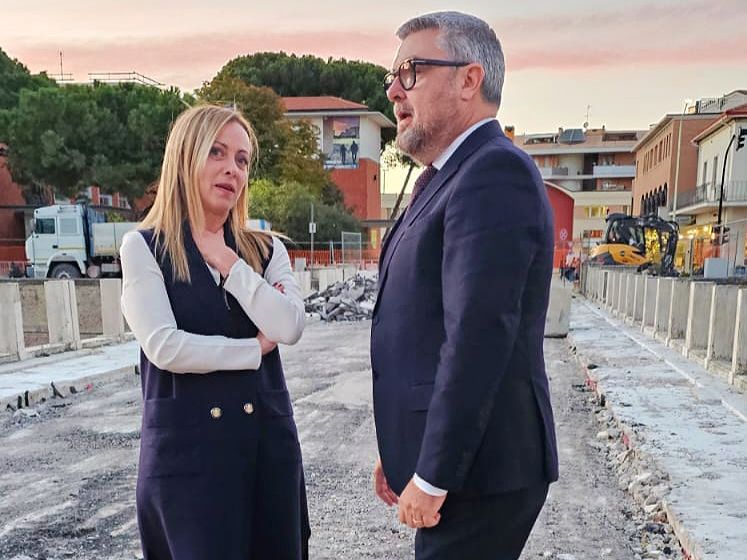 Sopralluogo a Senigallia per la presidente Giorgia Meloni assieme al sindaco Massimo Olivetti