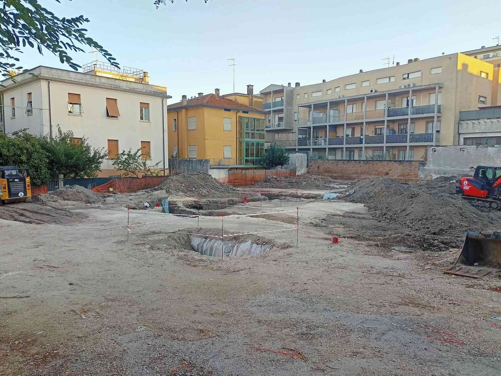 I lavori in viale Leopardi, a Senigallia