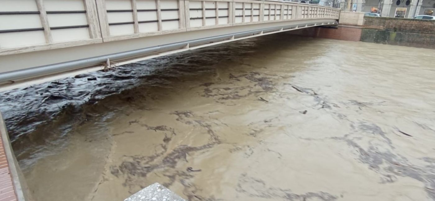 Il fiume Misa a Senigallia (foto 1° marzo 2023)