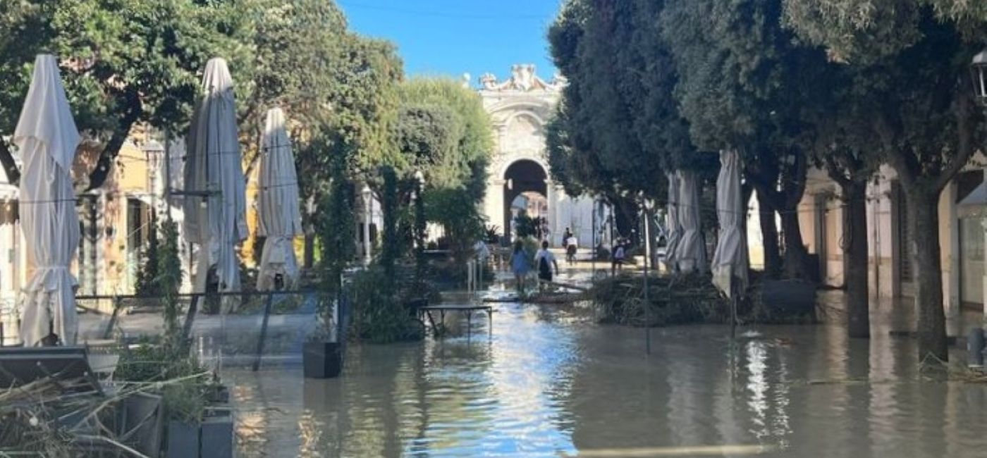 Via Carducci, a Senigallia, allagata durante l'alluvione del 15 settembre 2022