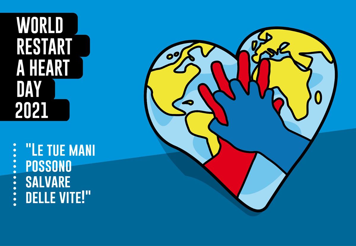 La locandina del “World Restart a Heart day" per sensibilizzare la popolazione sull'importanza delle manovre salvavita