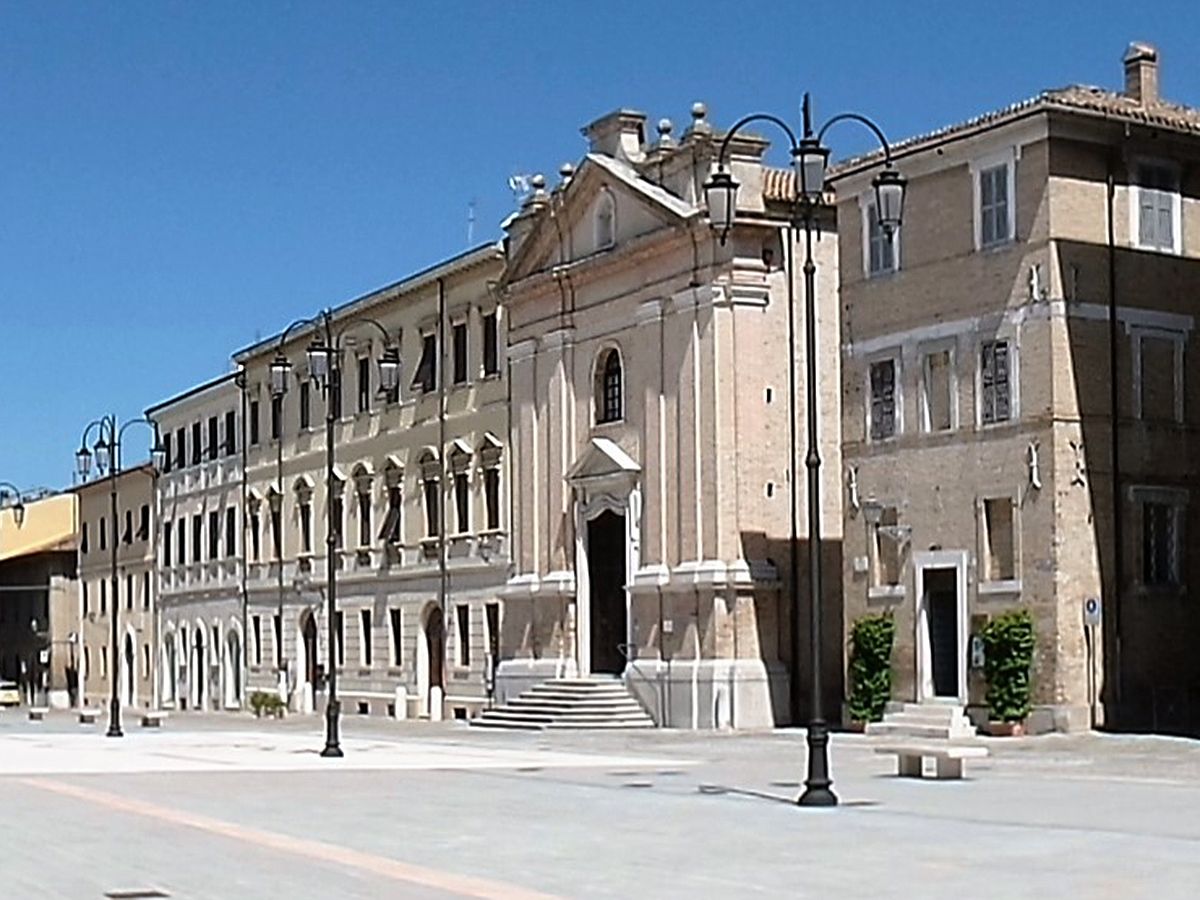 L'auditorium San Rocco in piazza Garibaldi, a Senigallia