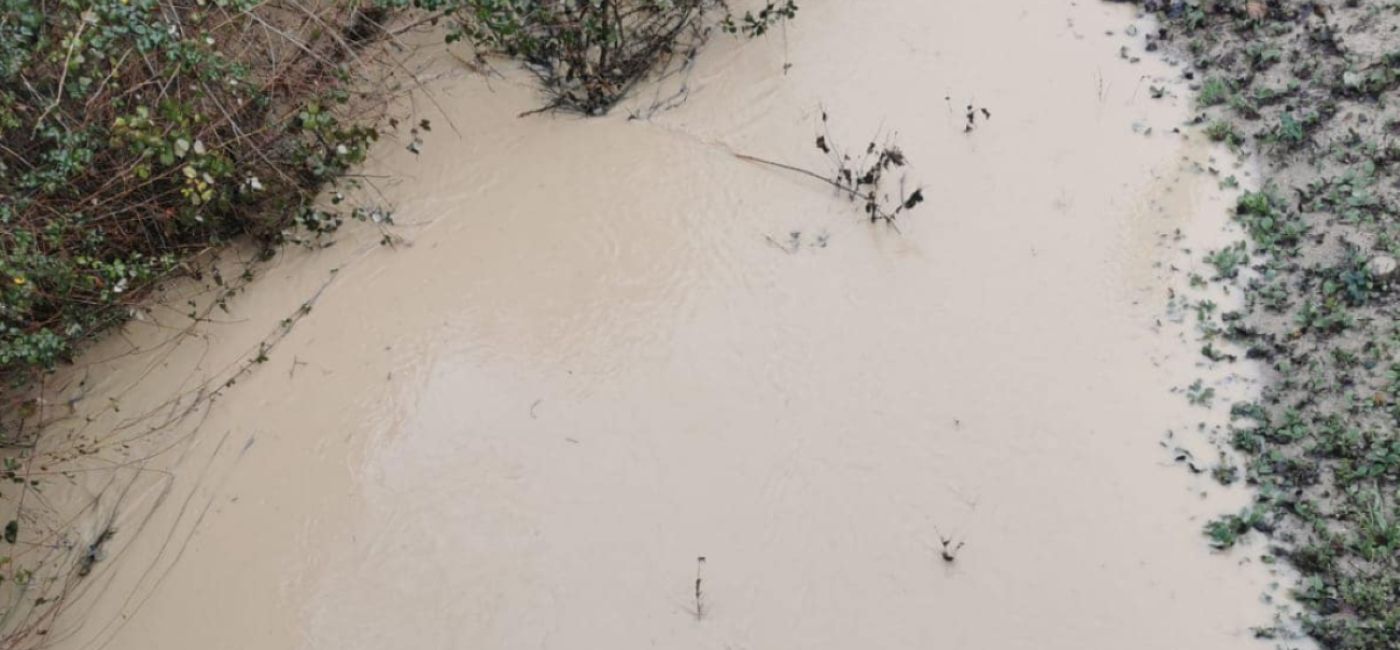 Fosso in piena a Trecastelli, maltempo, pioggia, allagamenti, tracimazioni