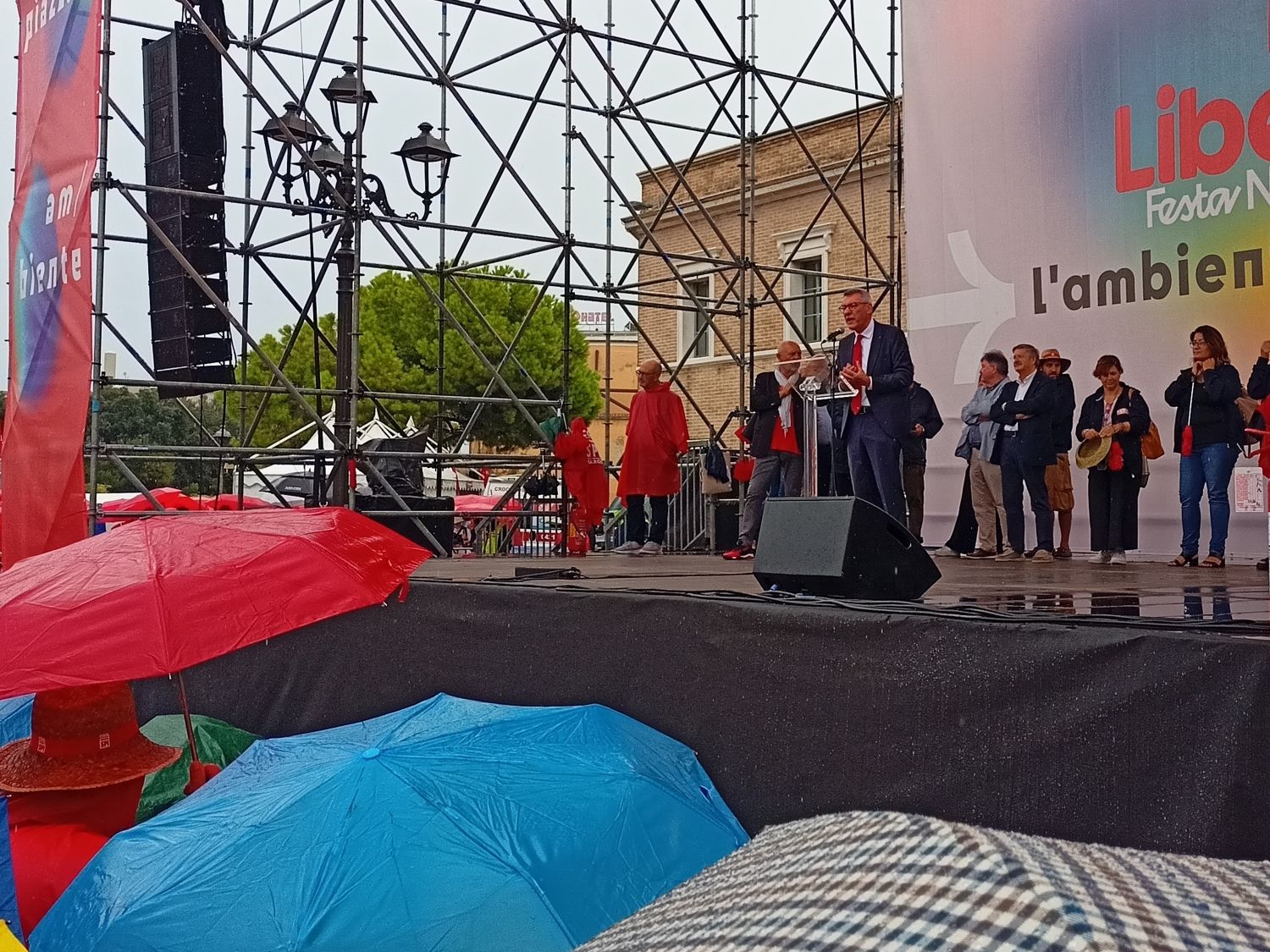 Maurizio Landini, segretario Cgil, a Senigallia