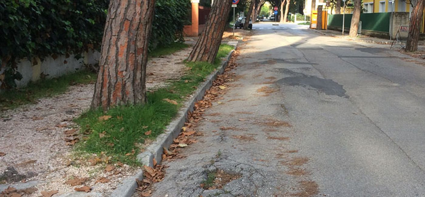 Il dissesto di viale Anita Garibaldi, a Senigallia