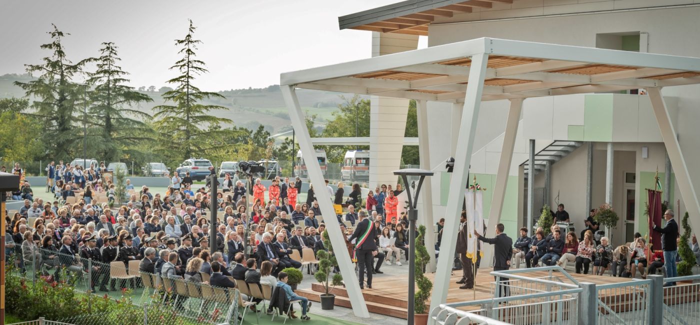 Cerimonia di inaugurazione a Corinaldo del nuovo polo scolastico