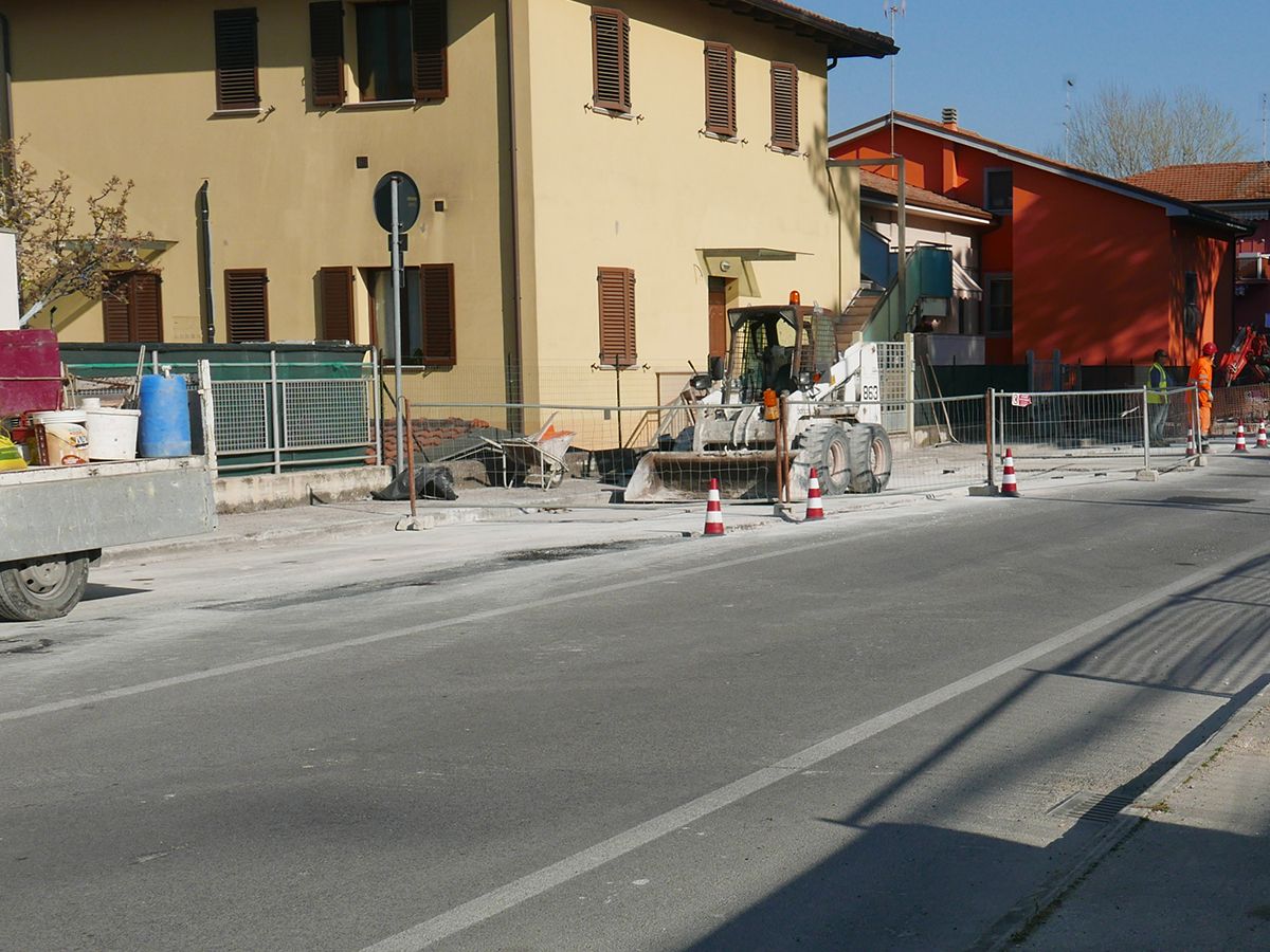 Lavori stradali in corso a Senigallia