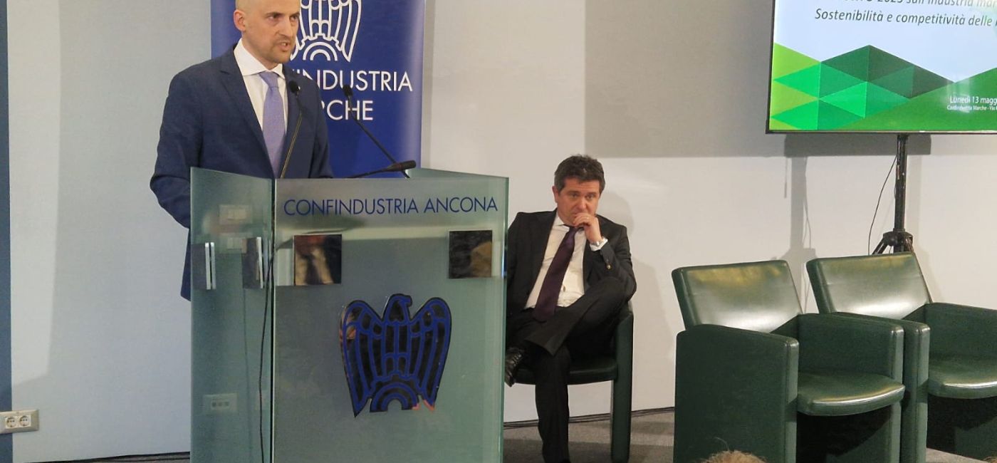 Il presidente di Confindustria Marche Roberto Cardinali in un incontro ad Ancona del maggio 2024 (Foto: Confindustria Marche)